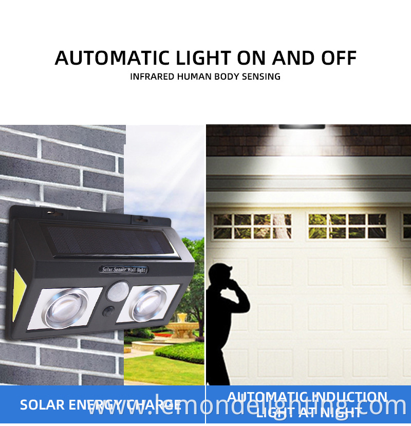 Solar-powered motion detection wall lamp